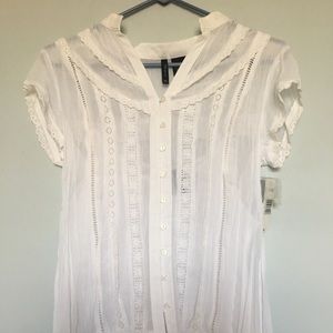 Sheer white summer blouse